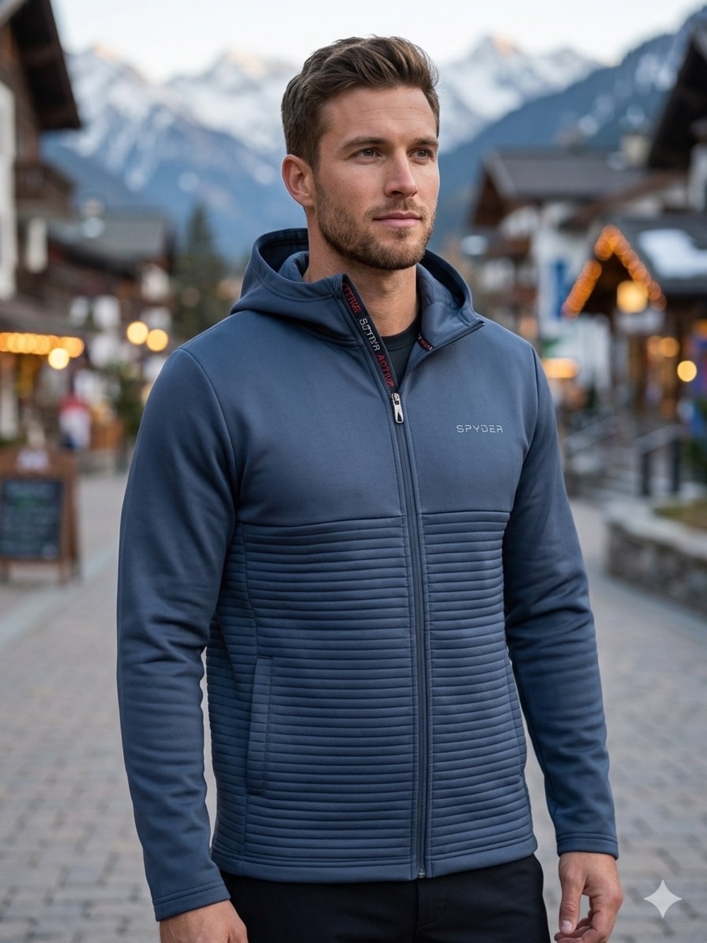 Spyder Active Men's Full Zip Hoodie Jacket Navy Blue Athletic Performance Size M